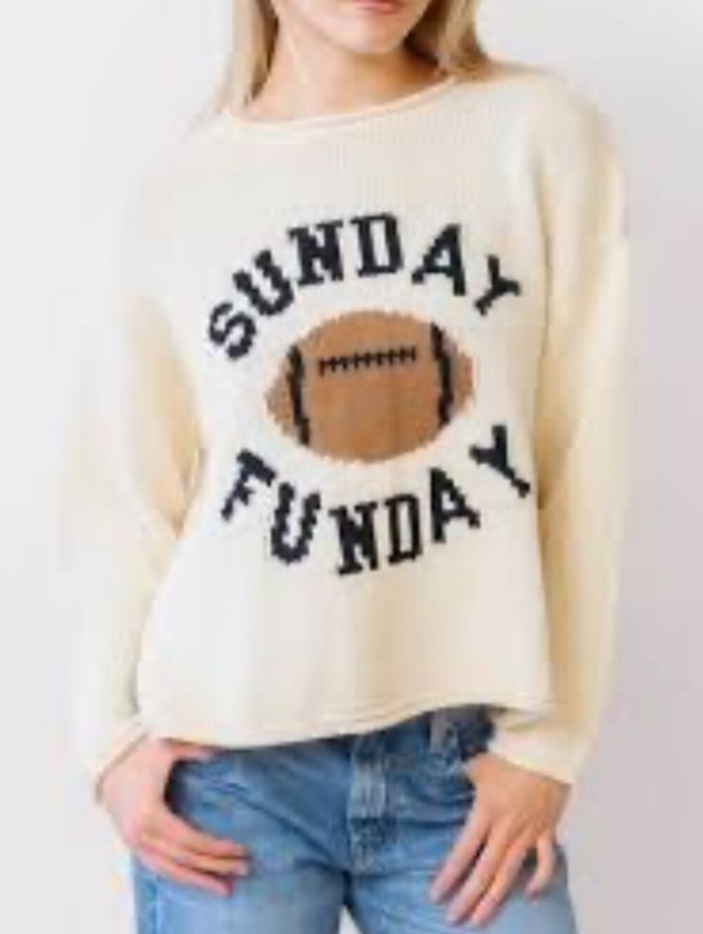 Moon & Madison Sunday Funday Sweater Oversized Crop